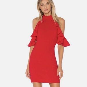 Amanda Uprichard | Red Cold Shoulder Dress